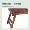 Mesa de Madera Maciza para Exterior Mesa Plegable Portátil Camping BBQ Mesa Pequeña Viaje con Conducción Autónoma Estante de Almacenamiento Mesa de Picnic