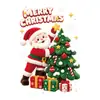 Adhesivos Estáticos Navideños para Ventanas Dibujos Animados Papá Noel Árbol de Navidad Pegatinas para Puertas de Cristal Tienda Escaparate Decoración Festiva