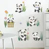 Nuevo LD64043 Panda Lindo de Dibujos Animados Decoración de Pared para Habitación Infantil Jardín de Infancia Pegatina de Pared DIY Autoadhesiva