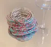Pulsera Elástica Colorida de Una Fila Incrustada con Diamantes, Lujo Ligero, Sensación de Alta Gama, Pulsera Sencilla y de Moda, Estilo Versátil, Joyería al por Mayor