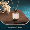 2022 Moda Nacional Novo Cloisonne Incrustado Imitação Hetian Jade Colar Feminino Design de Nicho Retro Cheongsam Primeira Jóia