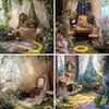 Pintura a Óleo de Menina Francesa Fotografia Transmissão Ao Vivo Tecido de Fundo Parede de Fundo Estereoscópica 3D Jardim de Monet Tecido de Fundo para Fotos Cenário