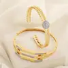 Pulsera de Zirconia de Lujo en Forma de Semicírculo para Mujer con Cobre Microincrustado, Estilo Japonés y Coreano, Diseño Minimalista de Nicho, Venta al por Mayor