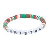 Mais Vendido Europeu e Americano Novo Vermelho, Verde e Branco Argila Polímerica Liga Letras Natal Enfeites de Mão Pendente Papai Noel Pulseira de Natal