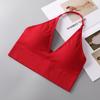 Sujetador Sexy Triángulo de Copa Profunda Estilo Europeo y Americano, Tirantes Ajustables tipo Halter, Lencería Cómoda Elástica Casual sin Espalda