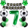 Cross Border Hot Selling Football Theme Birthday Flag Green Digital Balloon terno Crianças Decorações de Festa de Aniversário