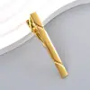 Clip de corbata de sarga brillante transfronterizo para hombre Negro Plata Oro Cobre Clip de corbata de moda de alta gama Clip de corbata de negocios