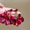 Pendientes Rosas Dulces de Flor Estilo Vacacional Diseño de Nicho Femenino Pendientes de Perlas Únicos Exagerados de Playa Pendientes Celebrados en Internet