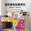 Guau, rascador para gatos de cartón blanco con diseño de dibujos animados personalizado, duradero y sin desprendimiento, nido para gatos vertical de doble capa, resistente a los arañazos y al desgaste