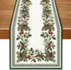 Caminho de Mesa com Estampa de Natal Decoração de Mesa para Festa de Feriado Toalha de Mesa de Natal Toalha de Mesa com Árvore de Natal Boneco de Neve Atacado