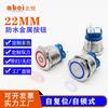 Interruptor de botón metálico Beiyue Nuevo 22 mm con luz LED impermeable botón de inicio de auto-reinicio/auto-enclavamiento doble cuchilla