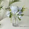 Ramo de Rosas y Hortensias, Flores de Seda, Arreglos de Flores Secas, Flores Artificiales Decorativas, Flores de Plástico, Ramos de Boda