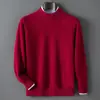 Suéter Grueso de Cuello Medio Alto para Hombre Otoño e Invierno Andy Terciopelo Tejido Pulóver Manga Larga Casual Base Ligera para Negocios Tallas Grandes