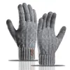 Nuevos Guantes de Invierno Cálidos Transfronterizos Pantalla Táctil Más Terciopelo Engrosados Tejidos A Prueba de Frío Lana de Alpaca Guantes para Hombre