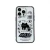 Funda de Cartón con Temática de Gato Acrílica Dos en Uno para iPhone 17 Adecuada para iPhone 16 Pro Max, Cubierta Protectora Anti-Caídas