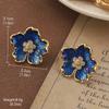 Pendientes Vintage Antiguos de Época Serie de Pintura al Óleo Van Gogh Flor de Aceite Goteante Borla de Perla Pendientes Joker Venta al por Mayor