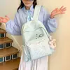 Mochila escolar para meninas, mochila azul para mulheres, estilo nicho ins, mochila de alto valor estético para meninas, bolsa de ombro para alunos do ensino fundamental e médio