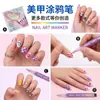 ¡Wow, 12 bolígrafos de pintura para uñas de colores con puntas finas, marcadores de uñas de secado rápido, juego de herramientas de dibujo de líneas DIY para pintar uñas a mano
