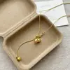 Collar Largo de Calabaza Metálica para Mujer, Joyería de Otoño e Invierno, Diseño de Lujo de Alta Gama, Cadena Versátil para Suéter, Accesorio de Moda