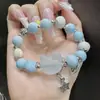 Pulsera de Cerámica de Jingdezhen con Gato Kt y Cuentas de Alto Valor Estético, Pulsera de Amistad Única para Estudiantes, Diseño Personalizado de Corazón Estilo Ins