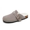Versão de pele de carneiro ~ Cortiça Couro genuíno de sola grossa Birkenn Pantufas femininas de verão Pantufas Sandálias de meia sola