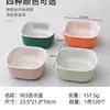 Cesta de drenaje de doble capa, cesta grande de doble capa para lavar y preparar frutas y verduras, cesta de lavado de verduras de cocina creativa y linda para uso doméstico
