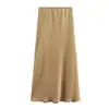 Comércio Exterior 2024 Novo Verão Moda Francesa Feminina Textura de Cetim de Seda Cintura Alta Saia Longa para Mulheres 8632845