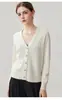 Nova coleção outono e inverno: cardigã de cashmere com decote V e lantejoulas, suéter de tricô casual feminino, casaco suéter curto e de corte solto