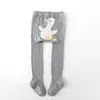 Leggings con Estampado de Dibujos Animados para Niñas, Mallas Blancas con Pies para Bebés y Niños Pequeños, Colección Primavera y Otoño