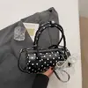 Bolsa de Mão de Verão Coreana 2025 Pequena Tote Bag para Mulheres de Pontos de Bolinhas de Ponta Bolsa Almofada Bolsa de Ombro Único Transversal