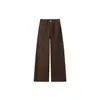 Calça Jeans Wide Leg Melard Brown para Mulheres, Novo Estilo Outono/Inverno 2025, Corte Slim para Figuras Baixas, Calça com Corte Curvo que Valoriza