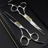 Tijeras de Mango de Tubo de 6.0 Pulgadas Walt Color Brillante Dientes Planos Tijeras para el Cabello Tijeras para el Cabello Tijeras Dentales