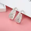 Moda europea y americana joyería nueva deseo Amazon AliExpress ebay popular color AB pedrería aretes de tachuela en forma de U para mujer