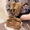 Zapatos Birkenstock de Suela Gruesa para Aumentar la Altura Zapatos de Mujer 2026 Nuevos Mocasines Bajos de Otoño Zapatos Individuales Retro sin Cordones
