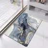 Tapete de Chão Absorvente Macio de Terra de Diatomáceas com Mármore de Luxo Leve para Banheiro, Tapete para Pés Antiderrapante para Vaso Sanitário, Banheiro e Entrada do Banheiro