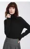 Suéter de punto de lana 100% colorido de cuello alto para mujer, otoño e invierno, corte holgado, adelgazante, cálido, jersey, suéter de lana de capa base