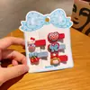 Novo Presilha de Cabelo Laço de Cabelo com Borboleta e Coração Azul e Vermelho Infantil Desenho Animado Acessório de Cabelo para Bebê Estilosa Presilha de Cabelo para Testa de Bebê