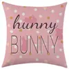 Funda de almohada de lino estampada para el nuevo día de Pascua de Temu, cojín decorativo para sofá, etiquetado y dropshipping
