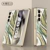 Funda de mármol para Samsung Fold6, carcasa de cristal, estilo simple, para hombre y mujer, con diseño transfronterizo de PC galvanizado rígido.
