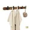 Nuevo Gancho para Abrigos de Madera de Nogal Negro Estilo Chino sin Taladro para Armario, Gancho para Llaves de Entrada, Gancho de Madera Maciza para Abrigos y Sombreros