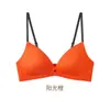 Sujetador de copa triangular estilo francés para mujer, fino, sin costuras, cómodo, para pechos pequeños, con soporte lateral y espalda bonita, con un fino brillo