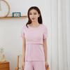 Ropa de Maternidad Casual para Casa de Verano e Invierno con Relleno Rosca Ropa de Luna Almohadilla Extraíble en el Pecho Traje de Lactancia Pantalones Cortos de Manga Corta