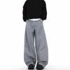 Pantalones Scimitar Negros con Pantalones Anchos Fluidos y de Alta Gama para Hombres y Mujeres en Primavera Pantalones Casuales Rectos Fit Limpio