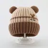 Touca de Bebê Outono e Inverno Quente Acolchoada de Tricô para Bebês Meninos e Meninas Viagem À Prova de Vento para Recém-nascidos Touca de Lã