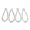 Lindo cordón de teléfono de perlas de cristal con cuentas de estrella de cinco puntas y estrella de mar, correa para la muñeca, accesorio de llavero para cámara CCD