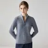 Novo Suéter de Cashmere Puro com Tranças e Zíper Meio, Gola Alta, Tricô Espesso para Inverno, Camada Base Interna