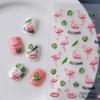 Revista de suministro de comercio exterior 5D pegatinas tridimensionales para uñas en relieve de pájaro rosa de verano pegatinas decorativas para uñas joyería
