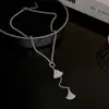 Falda de moda con forma de abanico de Douyin, Collar largo para suéter completamente adornado con perlas, Elegante y grácil