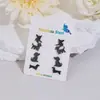 Moda Europea y Americana Joyería Transfronteriza Acero Inoxidable Combinación de 4 Pares Pendientes Tarjeta Blanca Traje Pendientes de Animales Pendientes