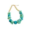 Collar de flor de cuentas acrílicas estilo vacacional transfronterizo europeo y americano, cadena para la clavícula bohemia, accesorio dulce y elegante para mujer